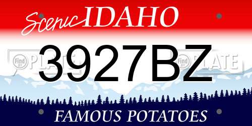 3927BZ Idaho License Plate