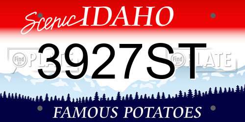 3927ST Idaho License Plate