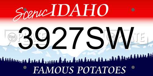 3927SW Idaho License Plate