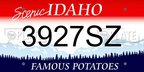 3927SZ Idaho License Plate