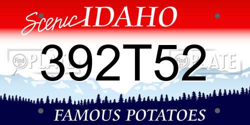 392T52 Idaho License Plate