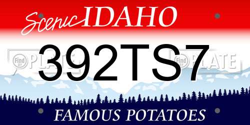 392TS7 Idaho License Plate