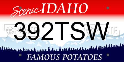 392TSW Idaho License Plate