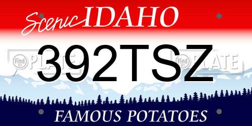 392TSZ Idaho License Plate