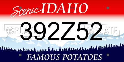 392Z52 Idaho License Plate