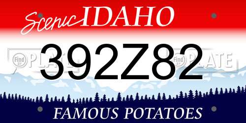 392Z82 Idaho License Plate