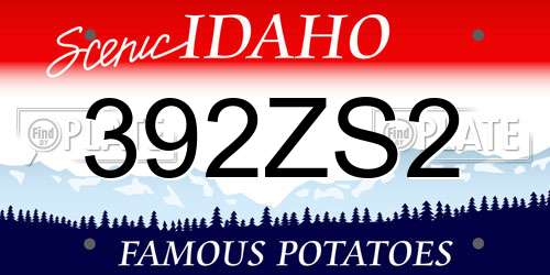 392ZS2 Idaho License Plate