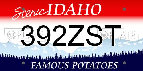 392ZST Idaho License Plate