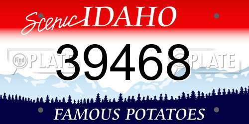 39468 Idaho License Plate