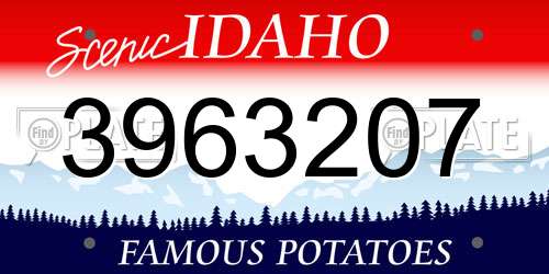 3963207 Idaho License Plate