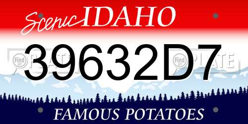 39632D7 Idaho License Plate