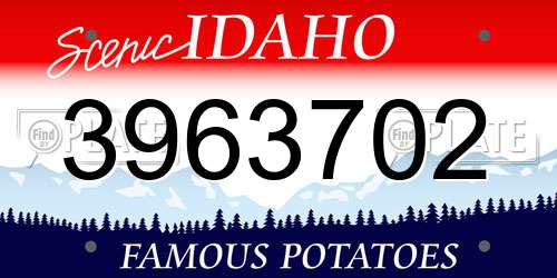 3963702 Idaho License Plate