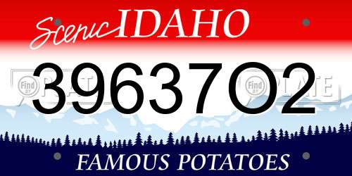 39637O2 Idaho License Plate