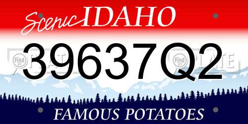 39637Q2 Idaho License Plate