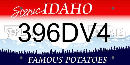 396DV4 Idaho License Plate