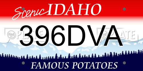 396DVA Idaho License Plate
