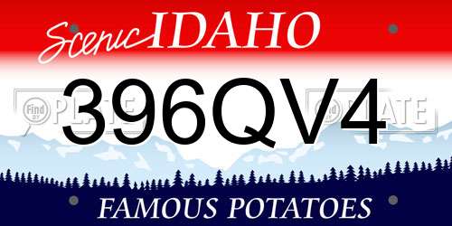 396QV4 Idaho License Plate