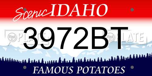 3972BT Idaho License Plate