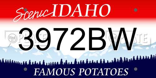 3972BW Idaho License Plate