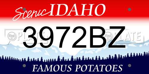 3972BZ Idaho License Plate