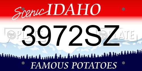 3972SZ Idaho License Plate