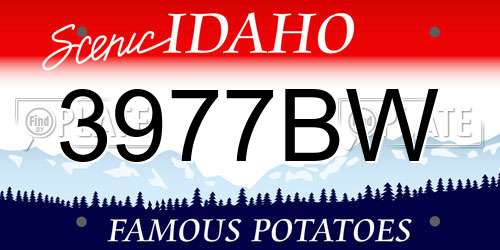 3977BW Idaho License Plate