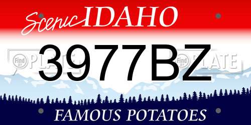 3977BZ Idaho License Plate