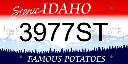 3977ST Idaho License Plate