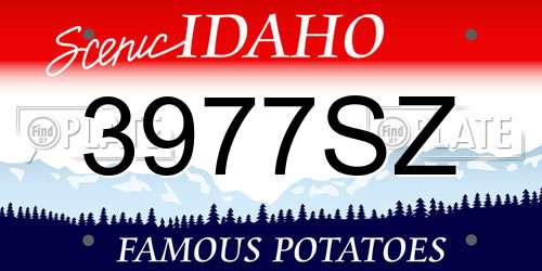 3977SZ Idaho License Plate