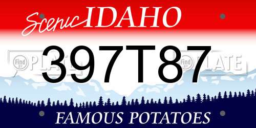 397T87 Idaho License Plate