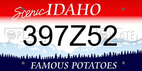 397Z52 Idaho License Plate