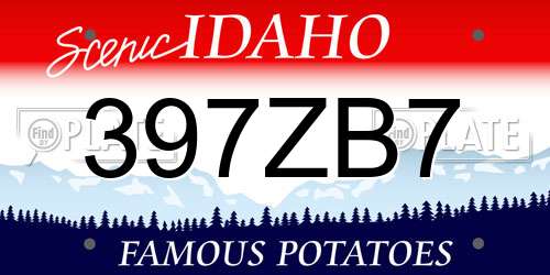 397ZB7 Idaho License Plate