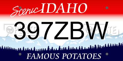 397ZBW Idaho License Plate
