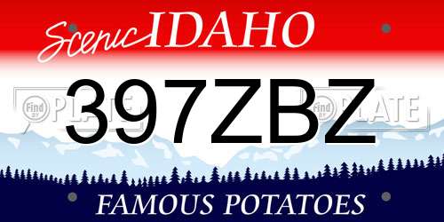 397ZBZ Idaho License Plate