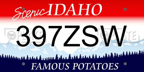 397ZSW Idaho License Plate