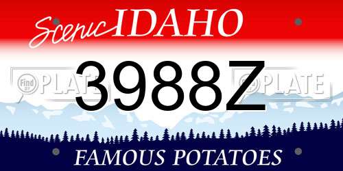 3988Z Idaho License Plate