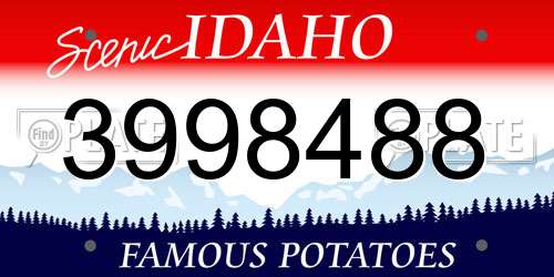 3998488 Idaho License Plate