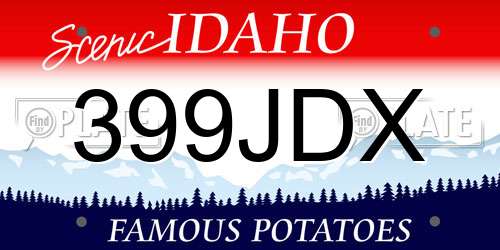399JDX Idaho License Plate