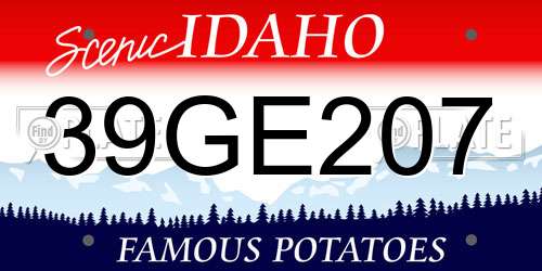 39GE207 Idaho License Plate