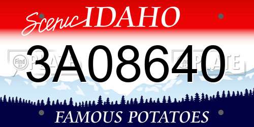3A08640 Idaho License Plate