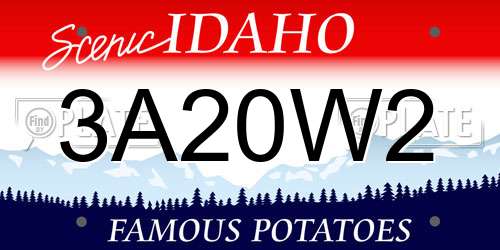 3A20W2 Idaho License Plate