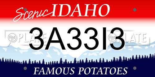 3A33I3 Idaho License Plate