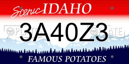 3A40Z3 Idaho License Plate
