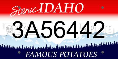 3A56442 Idaho License Plate