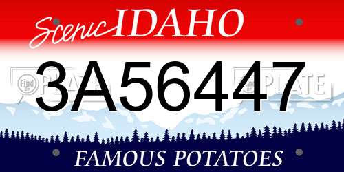 3A56447 Idaho License Plate
