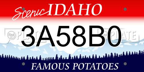 3A58B0 Idaho License Plate
