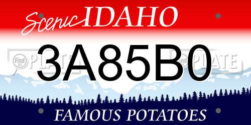 3A85B0 Idaho License Plate