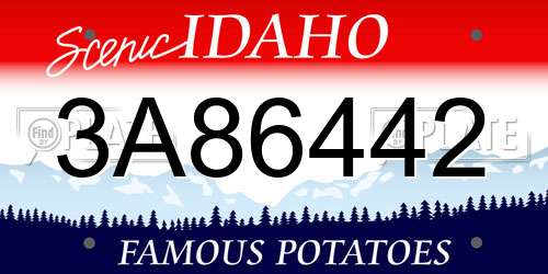 3A86442 Idaho License Plate