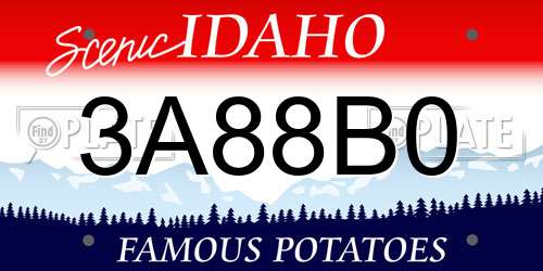 3A88B0 Idaho License Plate
