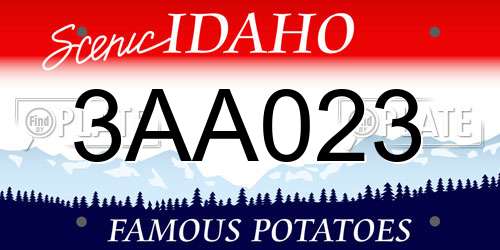3AA023 Idaho License Plate